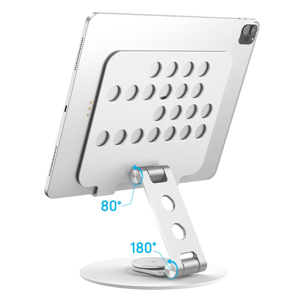 MOMAX FOLD STAND MILA KH12 360-Degree Rotating Portable Tablet Holder Aluminium Alloy Foldable Desktop Stand Bracket MOMAX FOLD STAND MILA KH12 360-Degree Rotating Portable Tablet Holder Aluminium Alloy Foldable Desktop Stand Bracket